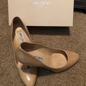 Jimmy Choo Nude Pumps.